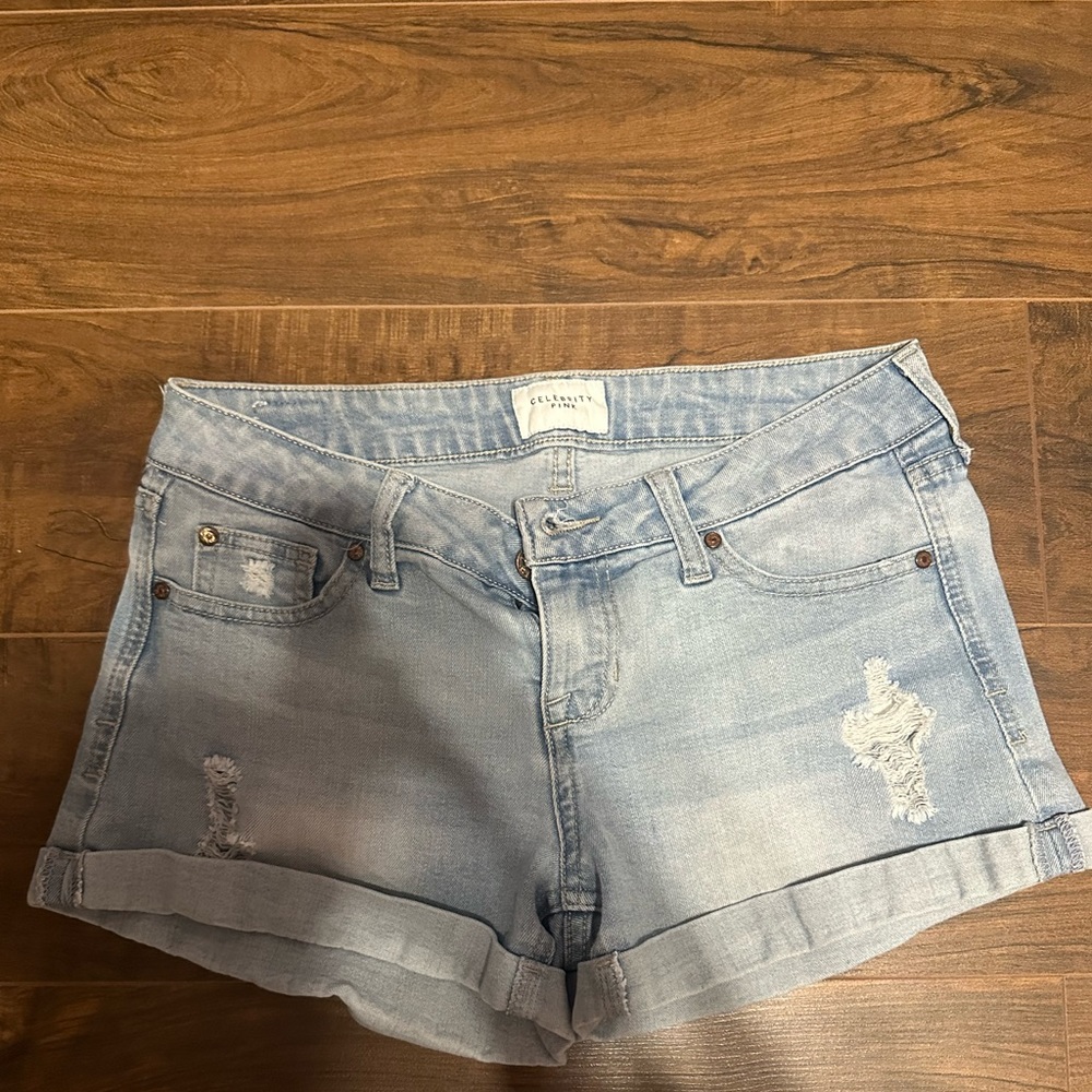 Celebrity Pink Ripped Jean Shorts